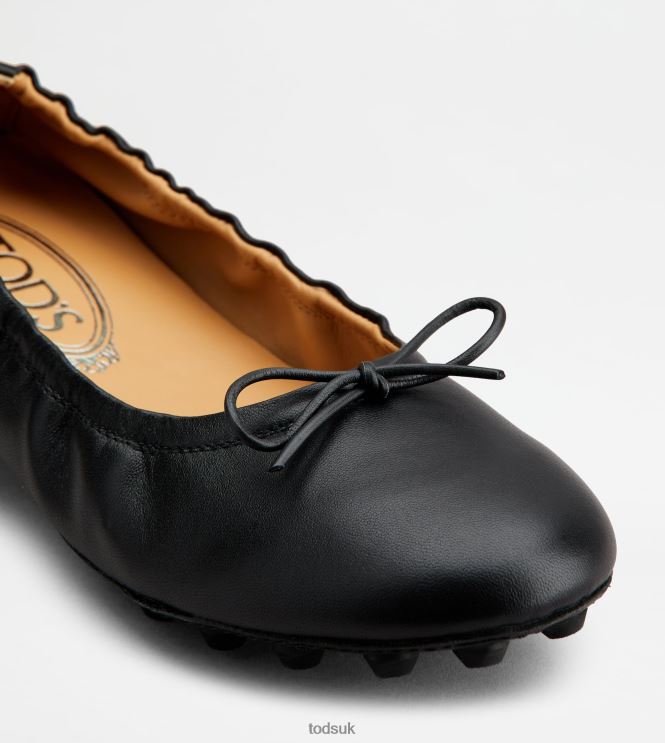 Tod's Women Bubble Ballerinas in Leather 602L84188 Black