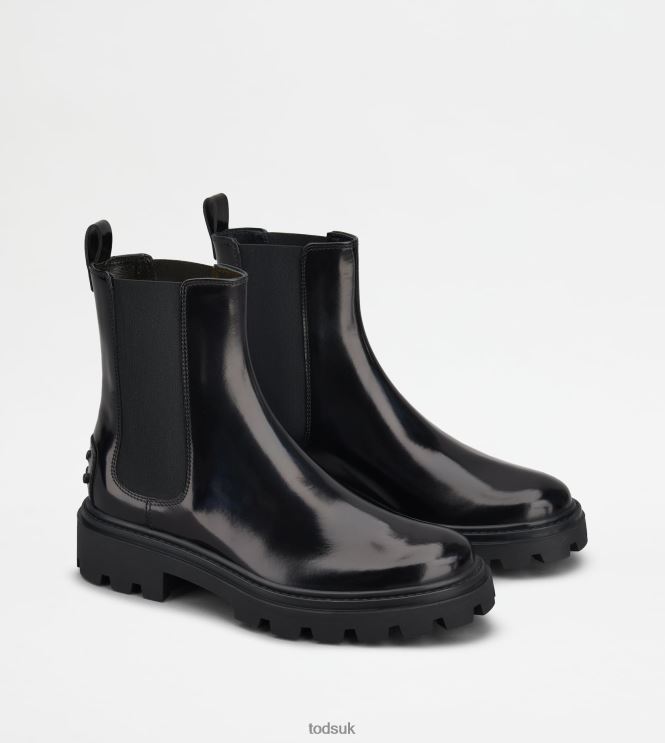 Tod's Women Chelsea Boots in Leather 602L84162 Black