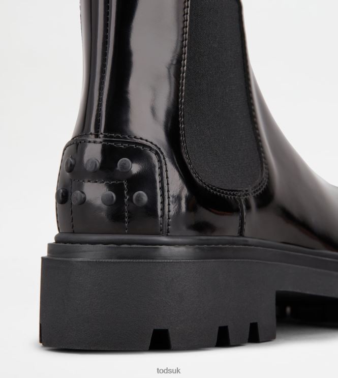 Tod's Women Chelsea Boots in Leather 602L84162 Black