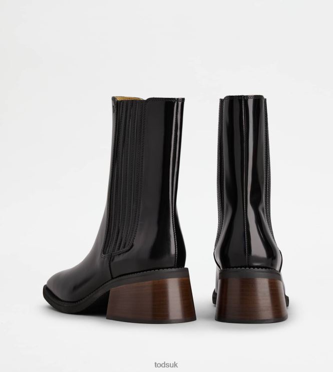 Tod's Women Chelsea Boots in Leather 602L84165 Black