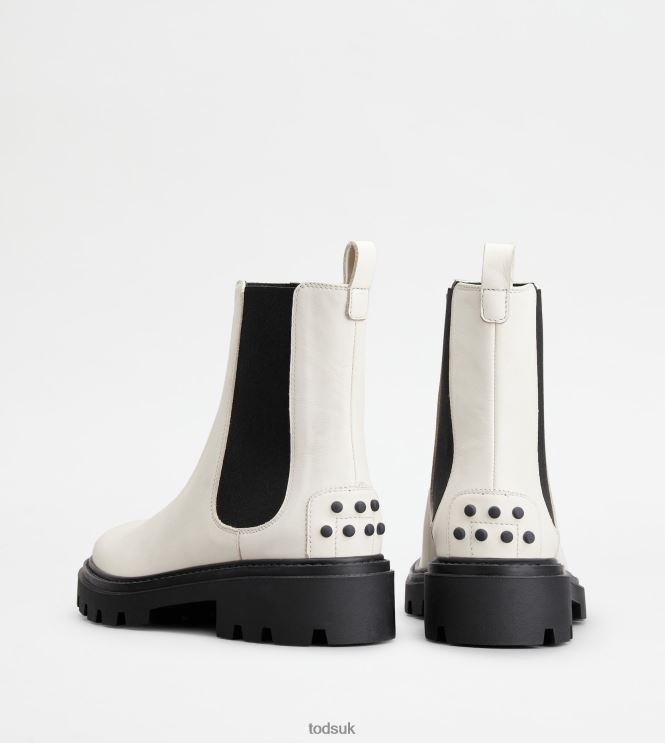 Tod's Women Chelsea Boots in Leather 602L84177 White