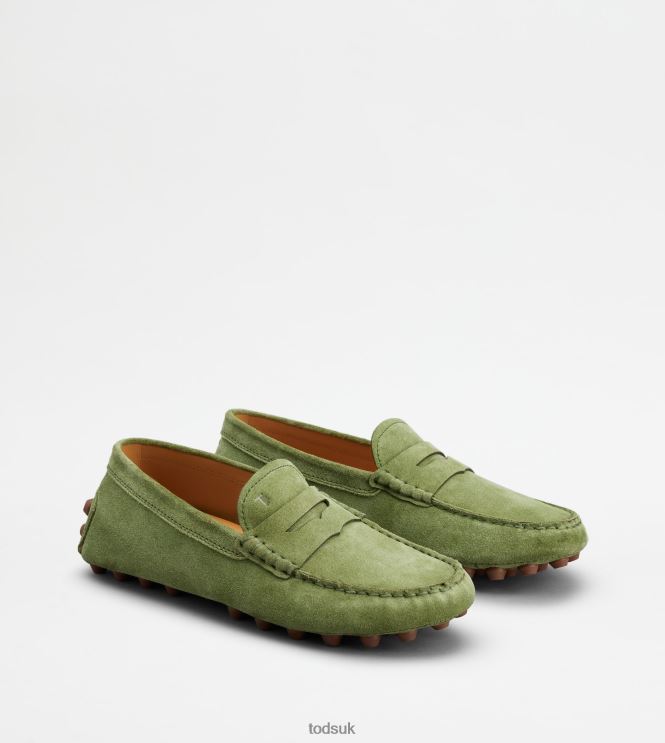 Tod's Women Gommino Bubble in Suede 602L8490 Green