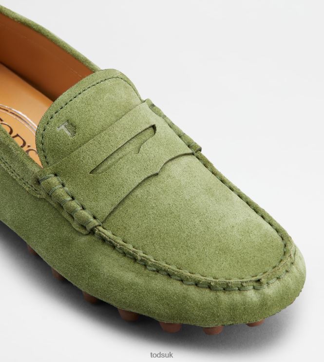 Tod's Women Gommino Bubble in Suede 602L8490 Green