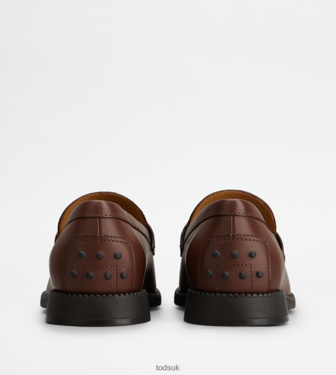 Tod's Women Kate Loafers in Leather 602L8443 Brown