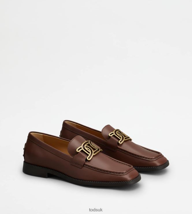 Tod's Women Kate Loafers in Leather 602L8443 Brown