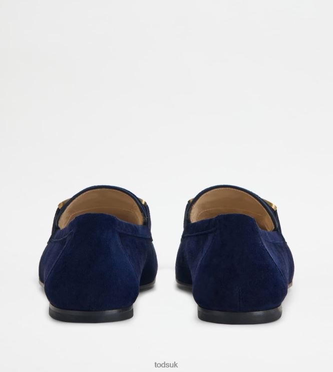 Tod's Women Kate Loafers in Suede 602L8441 Blue