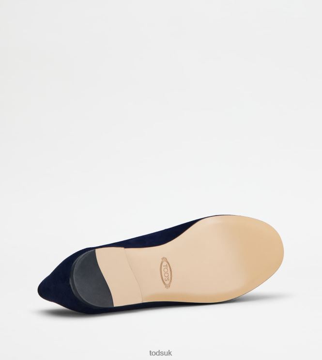 Tod's Women Kate Loafers in Suede 602L8441 Blue