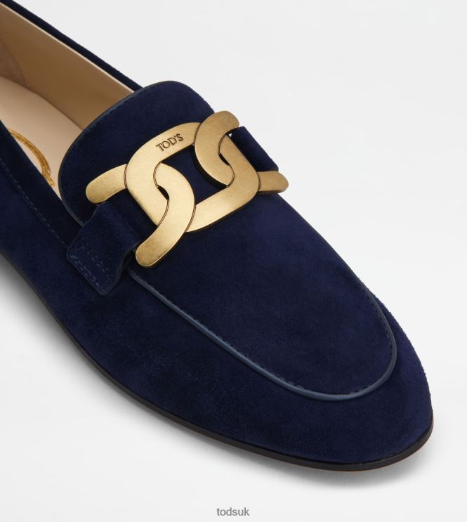 Tod's Women Kate Loafers in Suede 602L8441 Blue