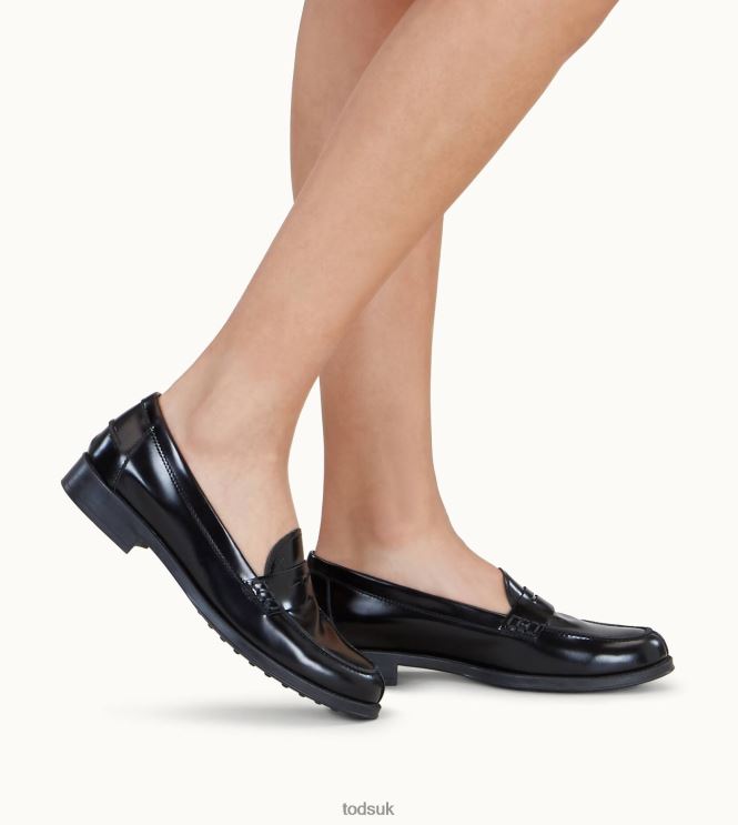 Tod's Women Leather Loafers 602L8426 Black