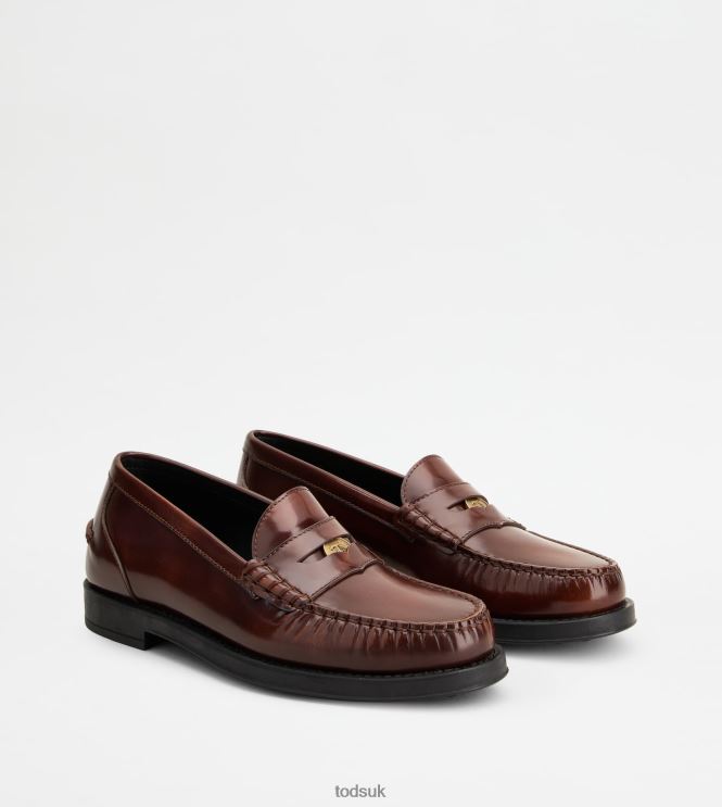 Tod's Women Loafers in Leather 602L8419 Brown