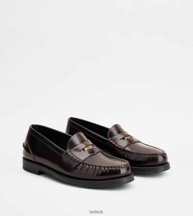 Tod's Women Loafers in Leather 602L8421 Burgundy