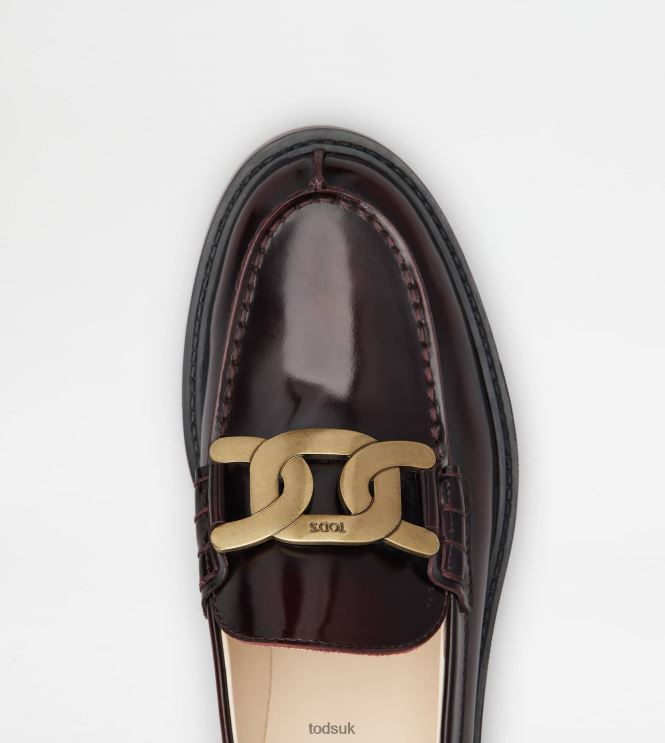 Tod's Women Loafers in Leather 602L8424 Burgundy