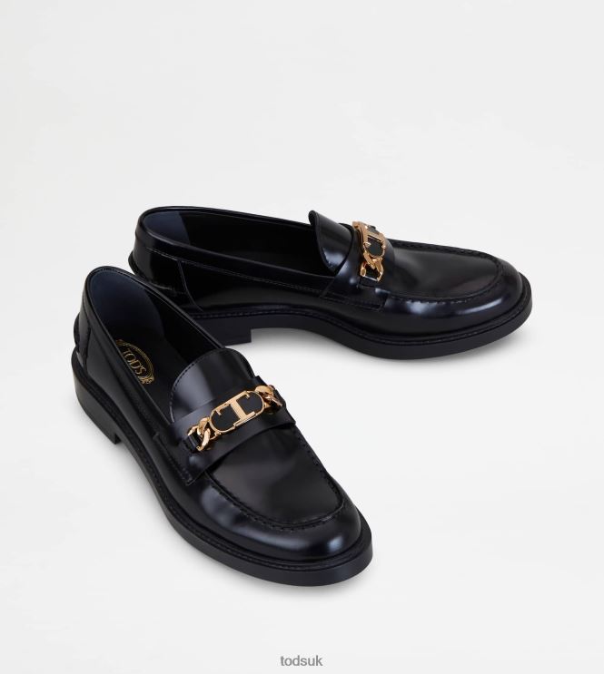 Tod's Women Loafers in Leather 602L8425 Black