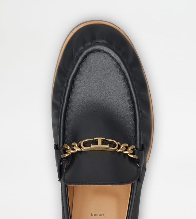 Tod's Women Loafers in Leather 602L8430 Black