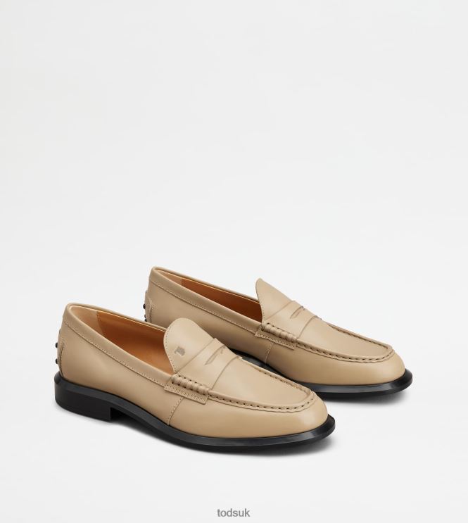Tod's Women Loafers in Leather 602L8437 Beige