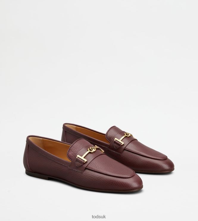 Tod's Women Loafers in Leather 602L8450 Burgundy