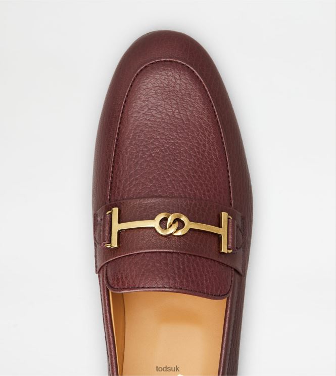 Tod's Women Loafers in Leather 602L8450 Burgundy