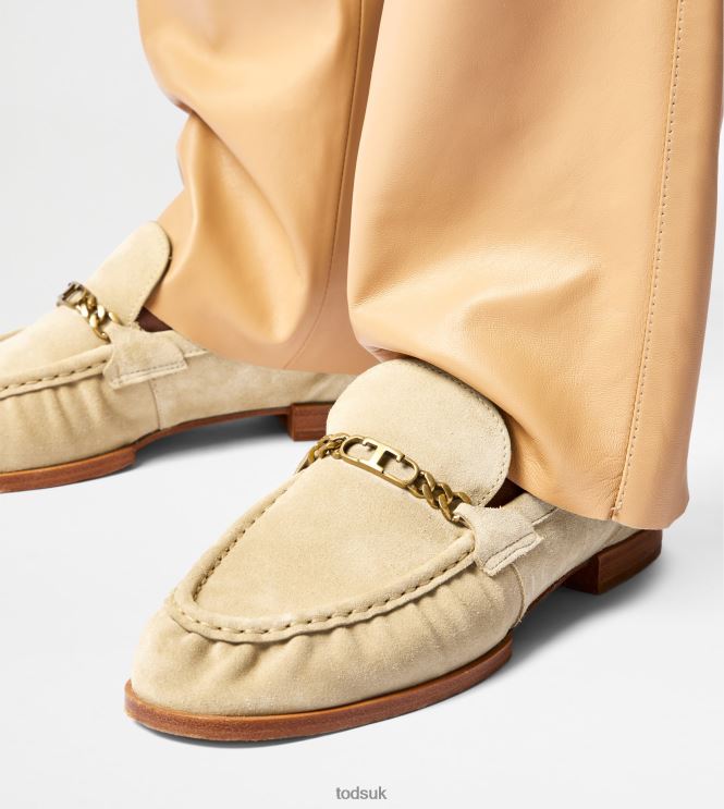 Tod's Women Loafers in Suede 602L8431 Beige