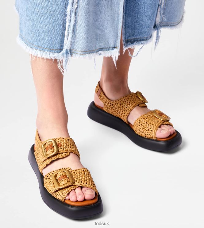 Tod's Women Sandals in Raffia 602L84205 Brown