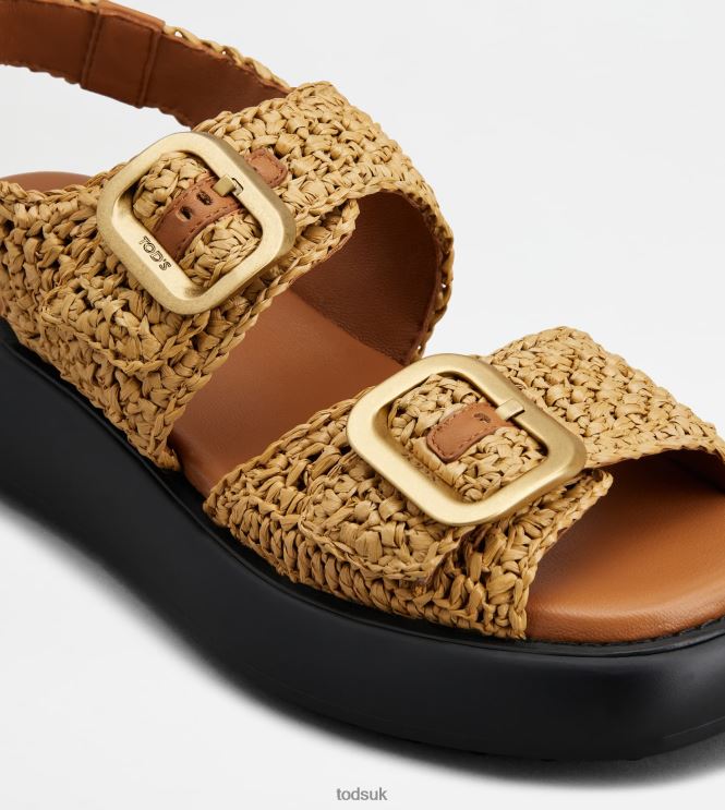 Tod's Women Sandals in Raffia 602L84205 Brown