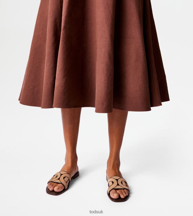 Tod's Women Sandals in Suede 602L84214 Brown