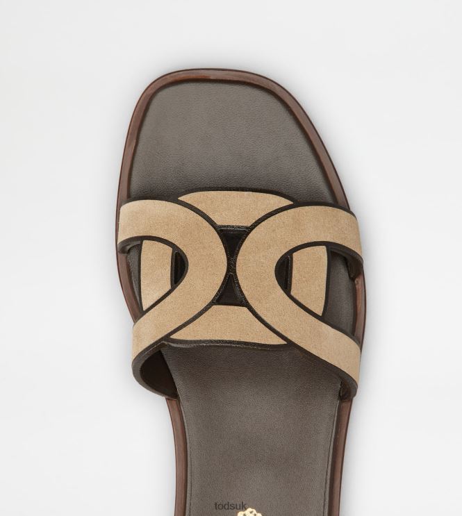 Tod's Women Sandals in Suede 602L84214 Brown
