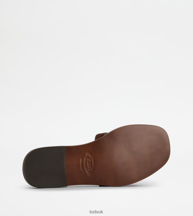 Tod's Women Sandals in Suede 602L84216 Brown