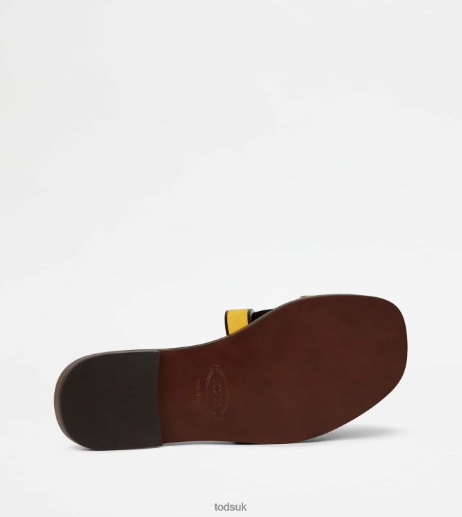 Tod's Women Sandals in Suede 602L84217 Yellow