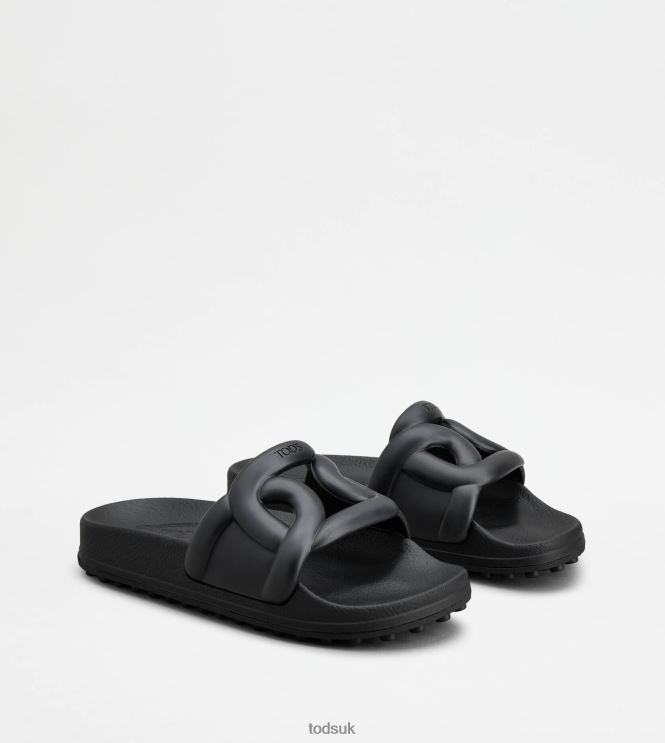 Tod's Women Slides in Rubber 602L84225 Black